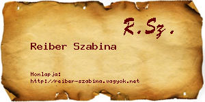 Reiber Szabina névjegykártya